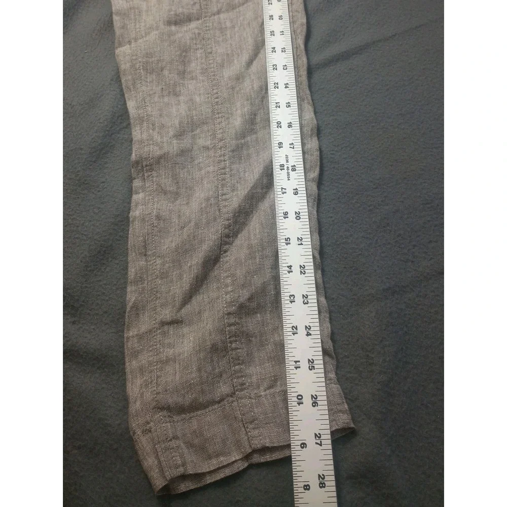 Athleta Cabo Linen Pants Women Brown Heater Tan Striped Relaxed Fit XXS Pull On